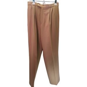 Vintage Allison Roberts Wool Pants Size 8 Neutral Beige Quiet Luxury Timeless
